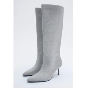 ZARA SPARKLY HIGH HEELED BOOTS